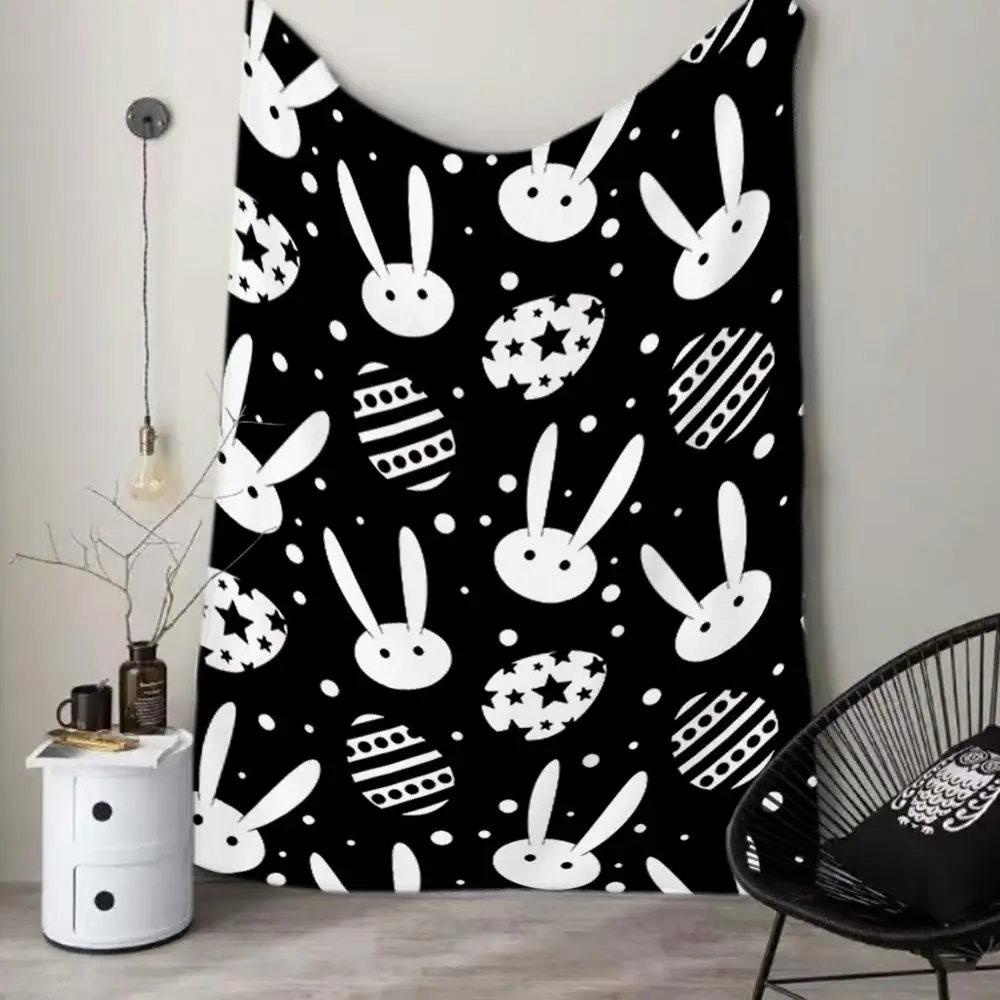
Cartoon Rabbit Pattern Kids Weighted Blanket Fleece Baby Milestone Blanket 