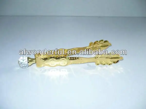 2022 arabic gold plated meta tong / metal sugar tong