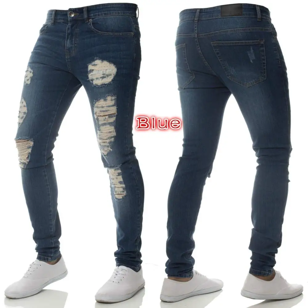 
High Waist Breathable Denim Jeans Man Slim Stretch Denim Jean Bodycon Tassel Belt Bodycon Skinny Push Up Jeans For Man 
