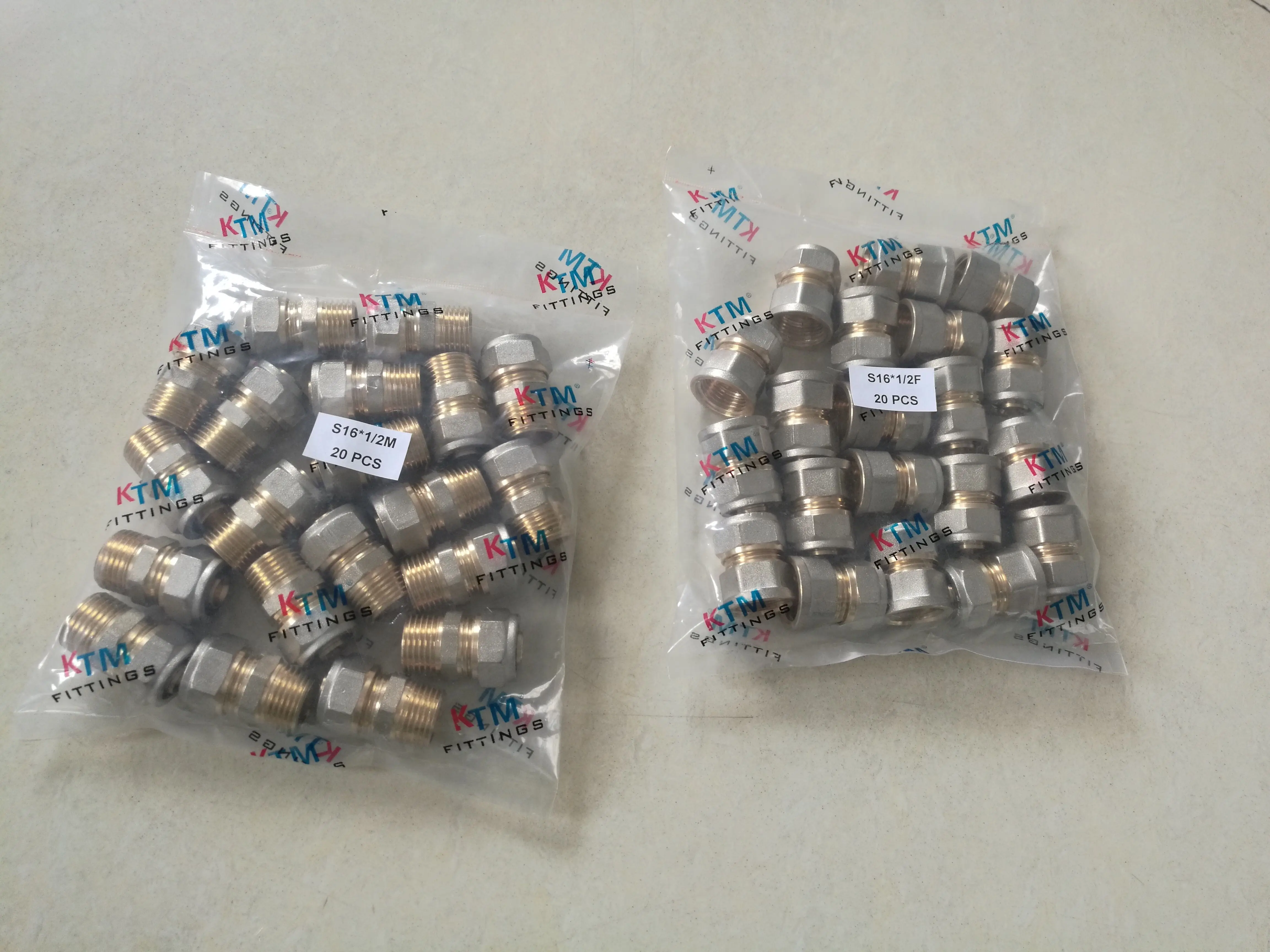 BRASS FITTING, PIPE FITTING, STRAIGHT CONNECTOR FOR CONNECTING PEX-AL-PEX PIPE
