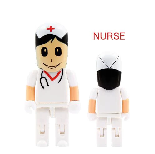 Hot Sale Doctor Style  USB Flash Drive 2.0 1GB 2GB 4GB Nurse Shape USB Memory Stick 3.0 Pen Drive  8GB 16gb 32gb 64gb