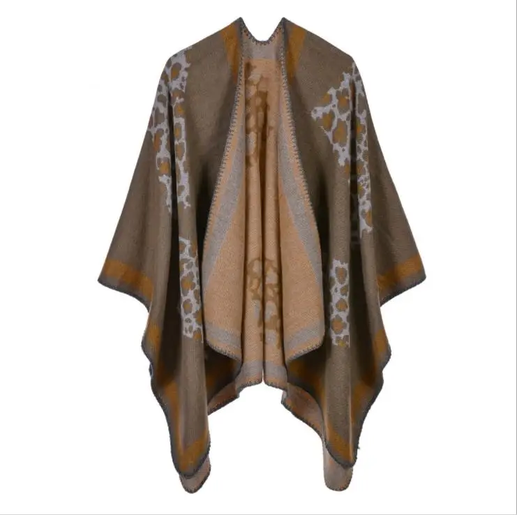 Теплое пончо из пашмины, шаль, накидка, оптовая продажа, леопардовая накидка, шаль