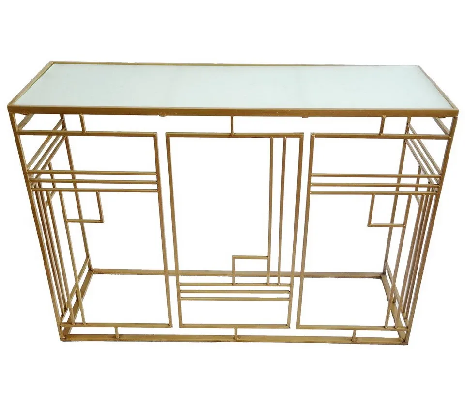 console Half Moon Glass Table