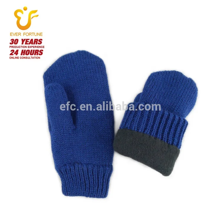 
100%acrylic fleece lined winter warm knit gloves mittens custom 