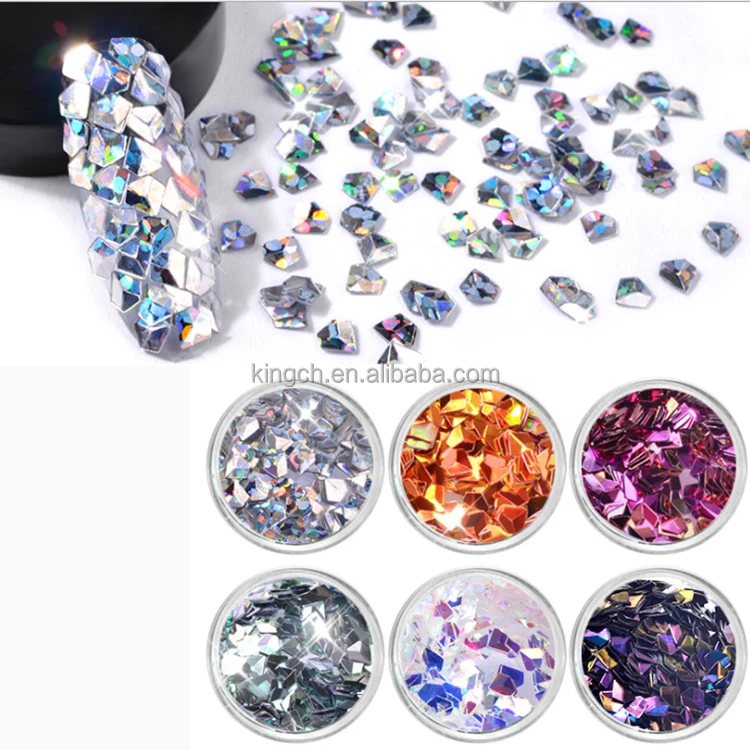 Laser 3D Diamond Shape Nail Art Glitter for Nail Polishing