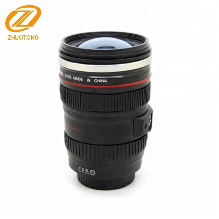 Food grade promotional inner stainless steel BPA free camera lens mug