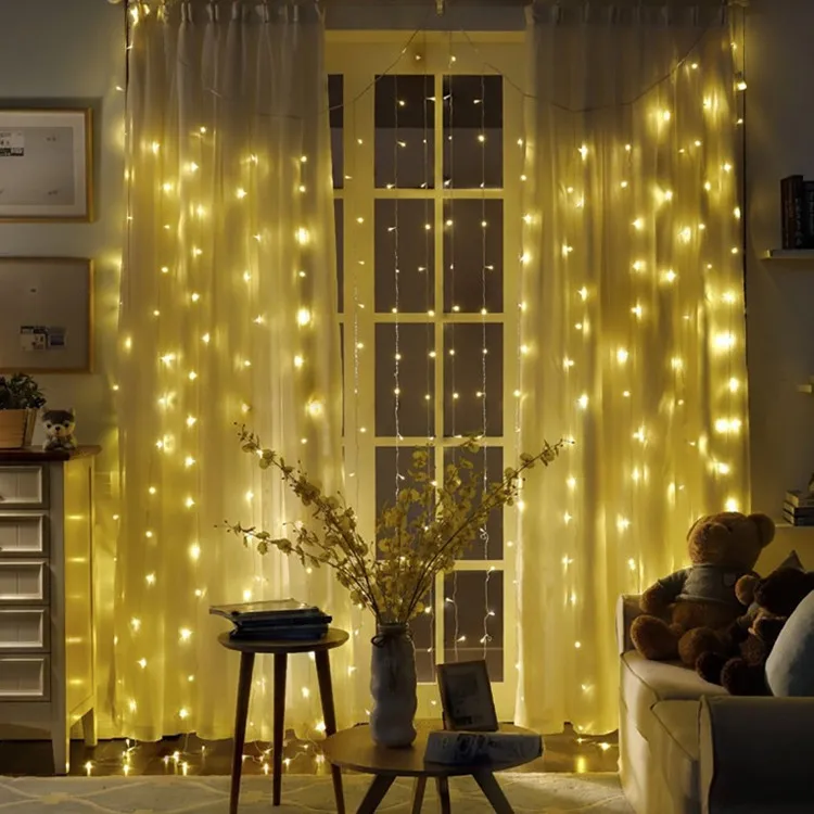 300 LED 3*3m Fairy Curtain String Lights for Christmas Wedding Party Holiday