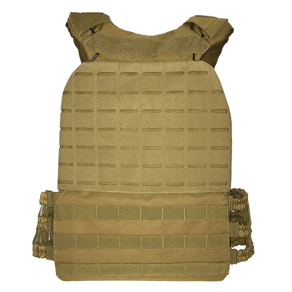 
Hot sale laser cut training fitness plate carrier workout equipment molle army tactical military gym weighted vest for crossfit 