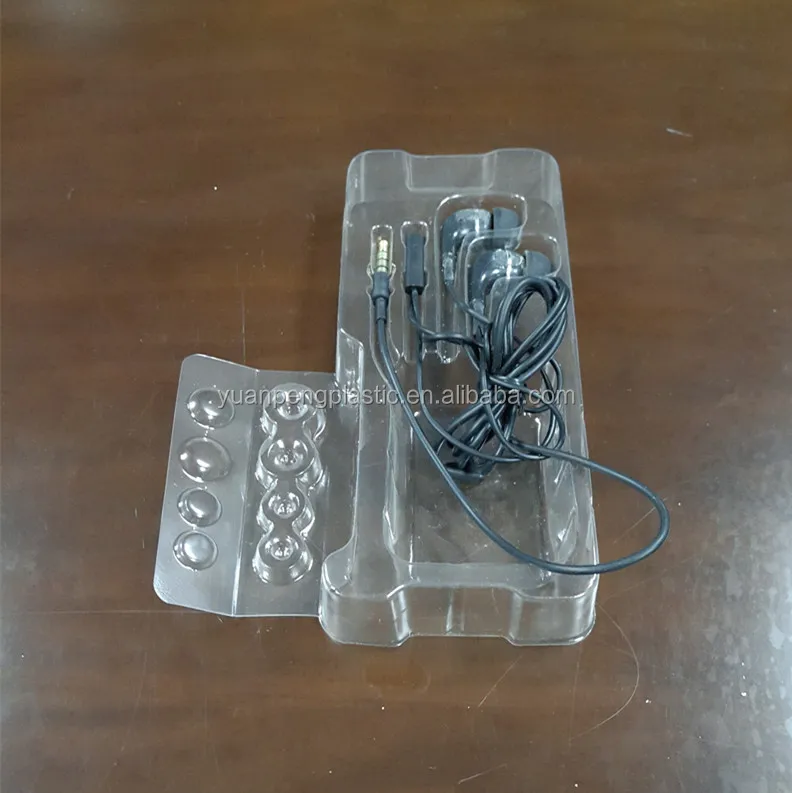 Custom earphone blister packaging with paper card Plastic clamshell packaging box for earphone packing