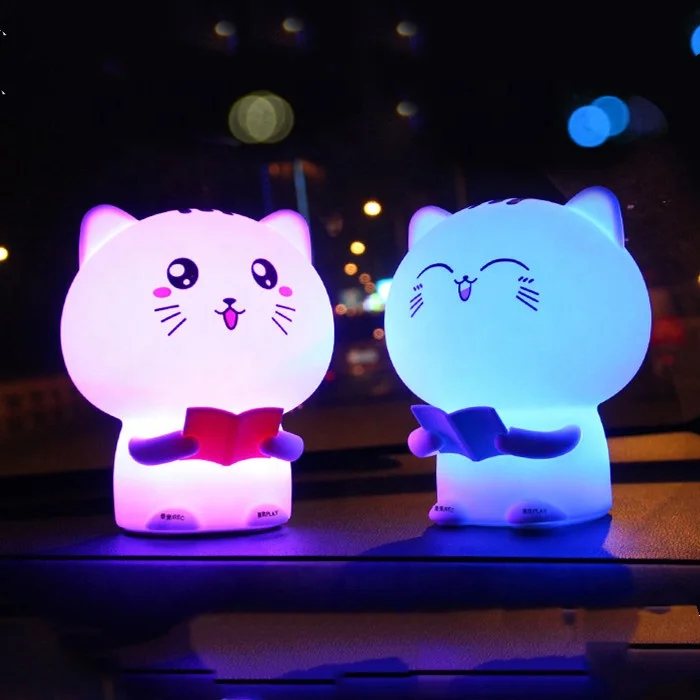
Portable Cute Cat Silicone Night Light with Touch Silicone Night Light and RGB 7 color night light for Kids 