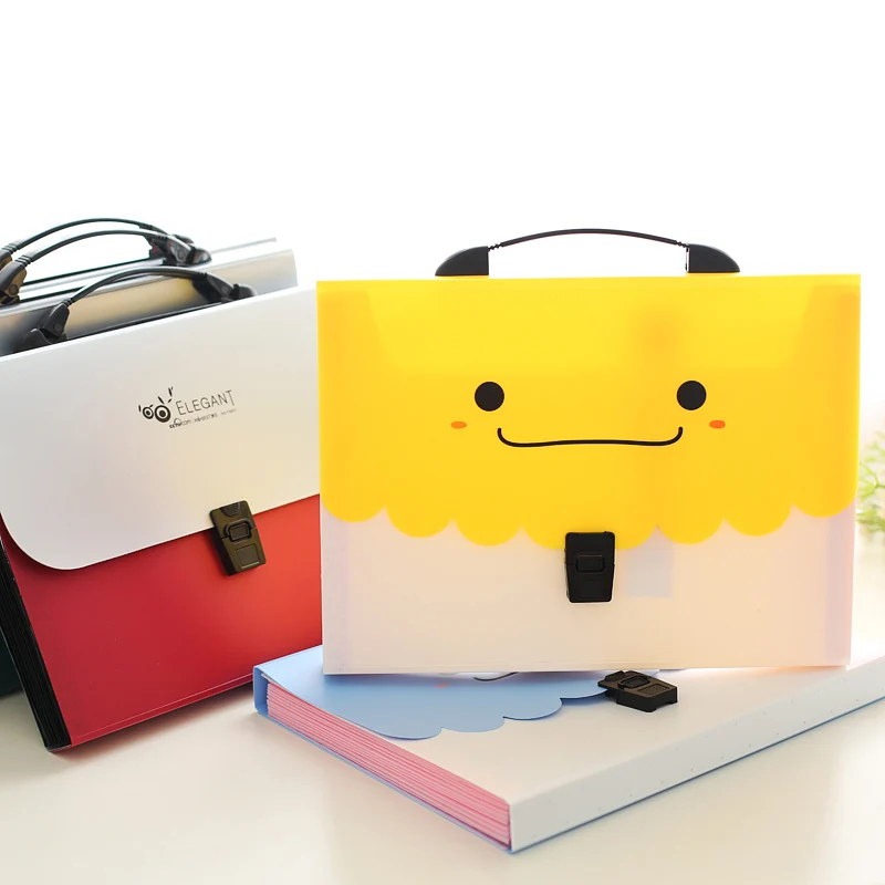 13 Layers PP Bags Good Present For Students And Kids Paper Collection Paper Fillers Smile design Expanding File Folder
