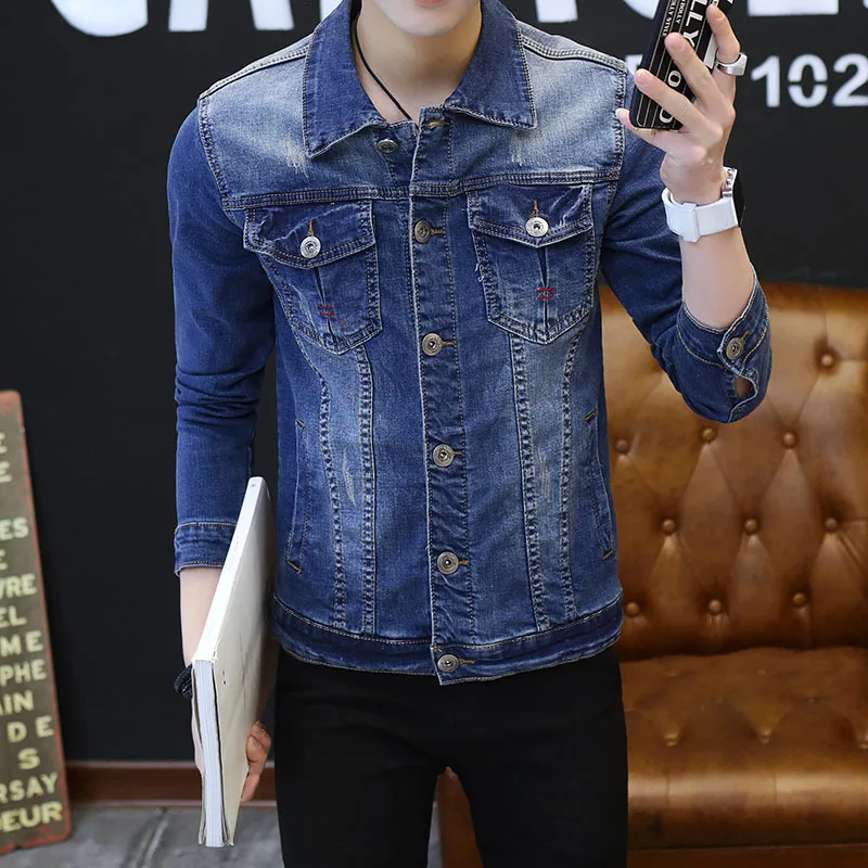 
Bulk Wholesale Casual Clothing Vintage Plain Denim Jeans Jacket For Men 