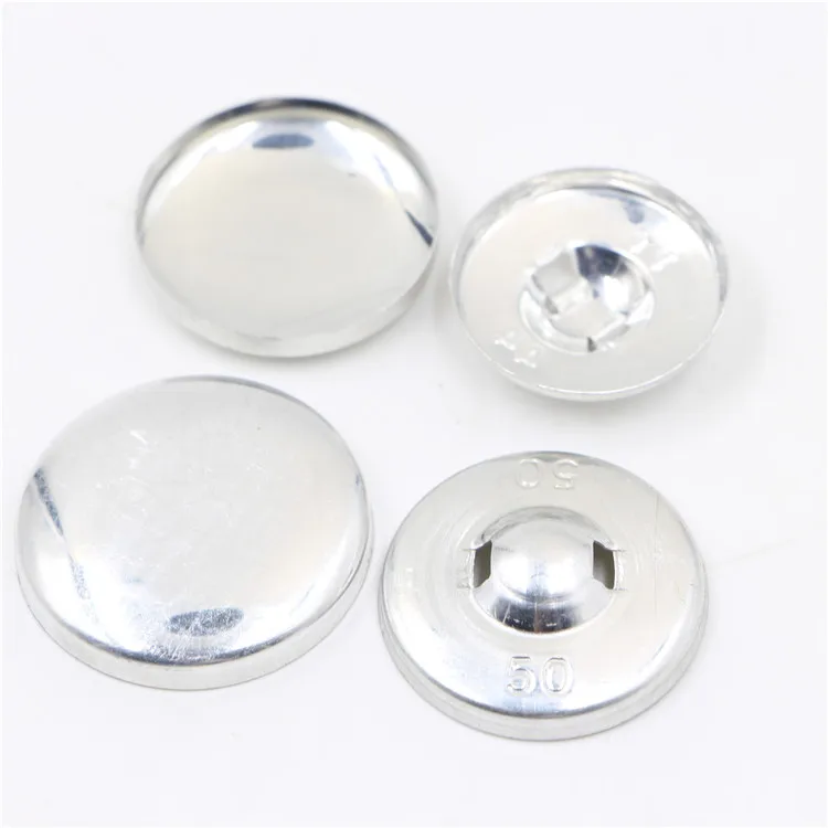 Different size shank aluminium fabric covered button moulds blank pin with iron wire back