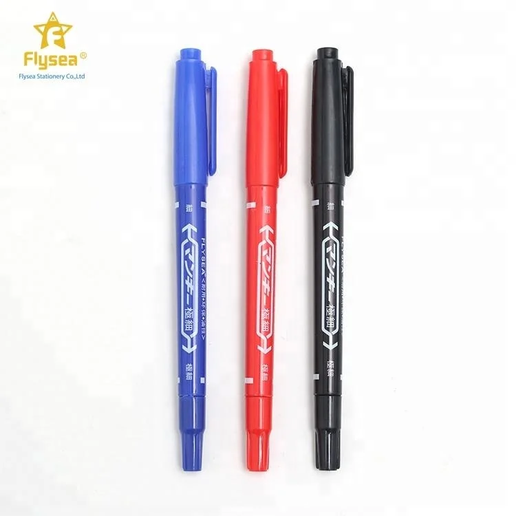 10 Cd двойной наконечник тонкая Водонепроницаемая Перманентная черная масляная маркерная ручка