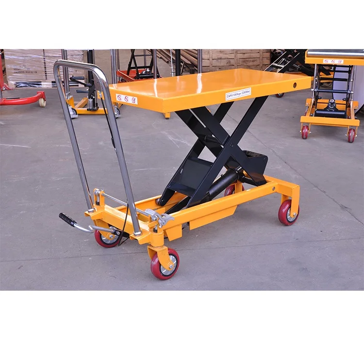 500KG PTH series three scissors type foldable manual hydraulic scissor lift platform lift table