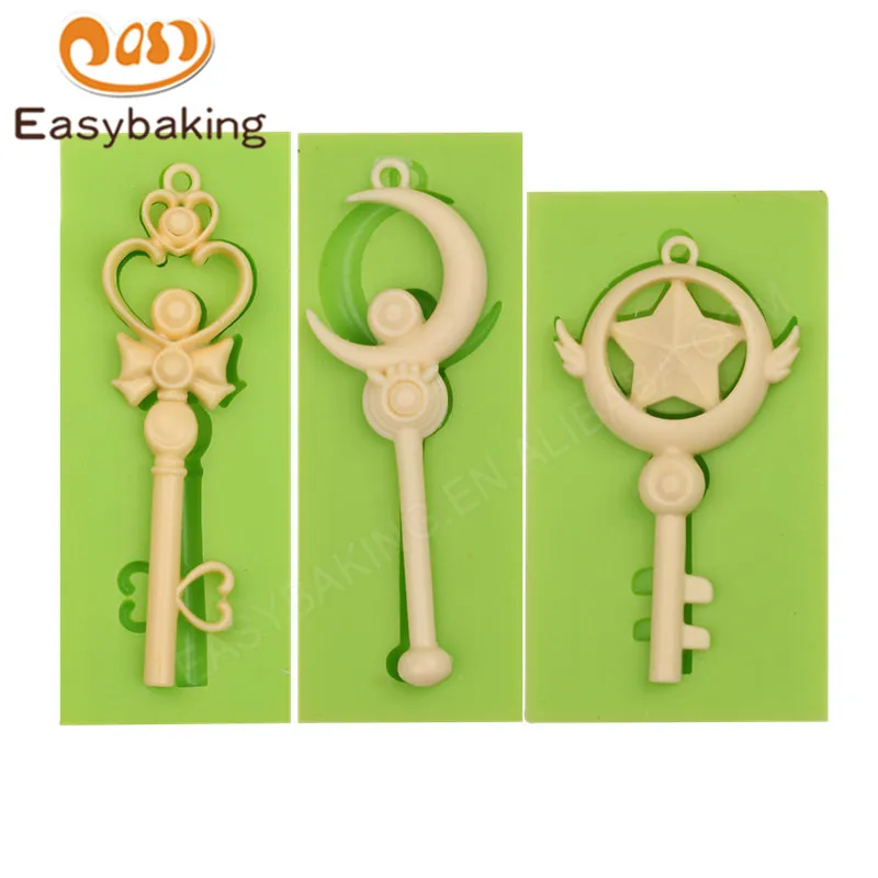key shape silicone fondant mold