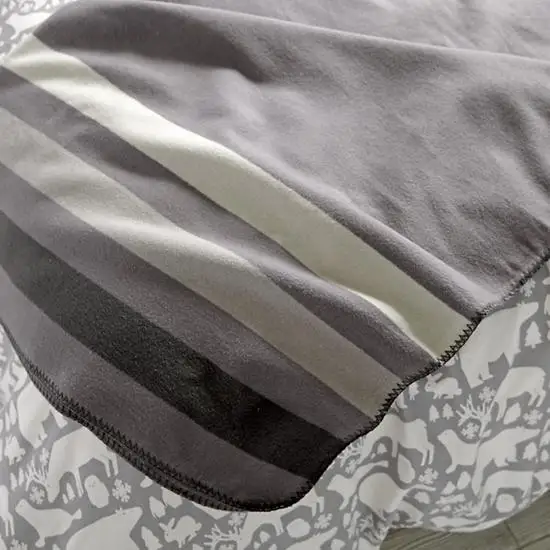 
grey color New design Custom striped Kids flannel fleece Baby Blanket 