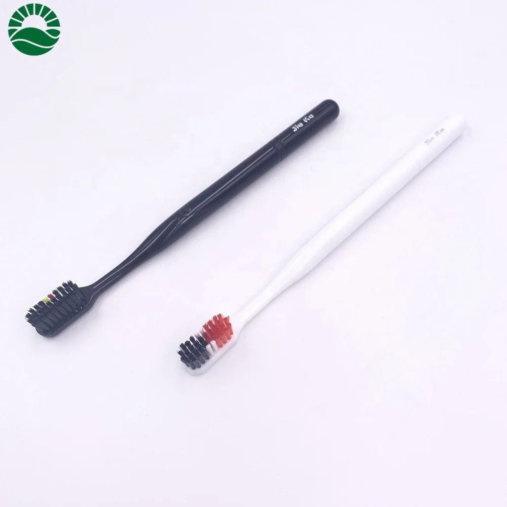
Popular flag color bristles white and black 2 pack medium softness adult toothbrush 