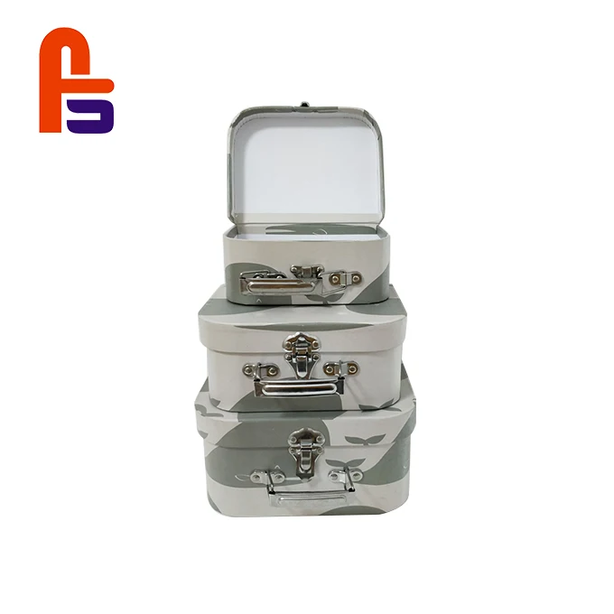 Luxury Custom Christmas Candy Box Cardboard Printed Suitcase Shaped Baby Gift Box with handle