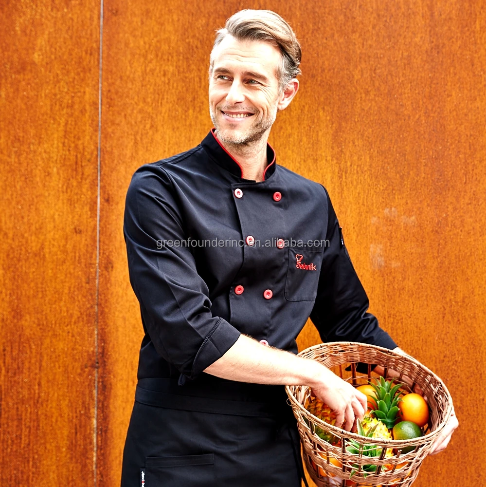 65/35 Poly Cotton Material Long Sleeves Chef Coat Chef Jacket Chef Uniforms Supply