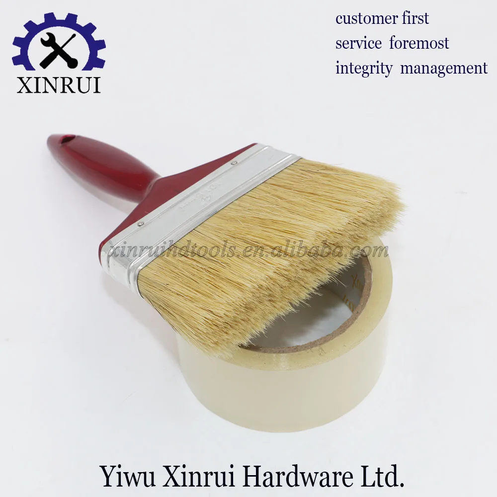 Red Wooden Handle Bristle Paint Brush