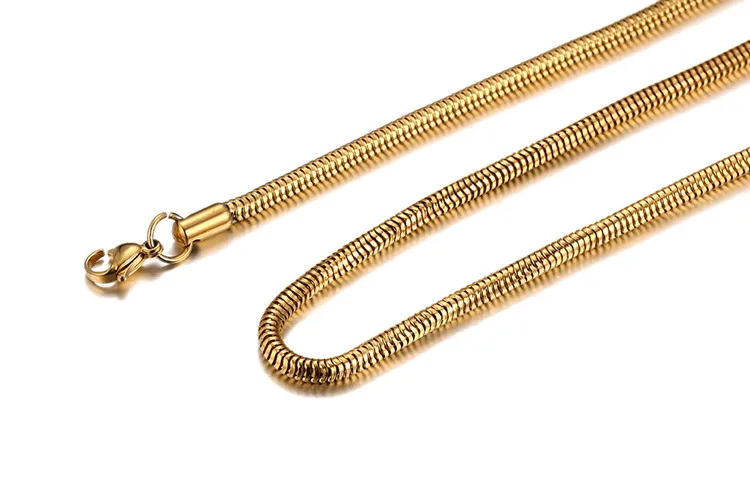 Wholesale factory price gold plated small round stainless steel snake chain