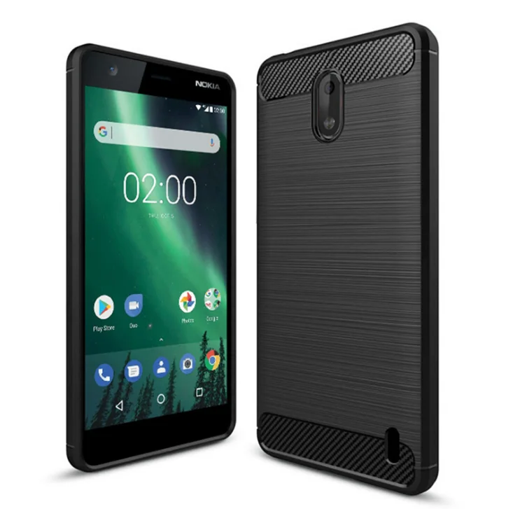 For Nokia 2 Case, Slim Carbon Fiber Mobile Phone Back Cover