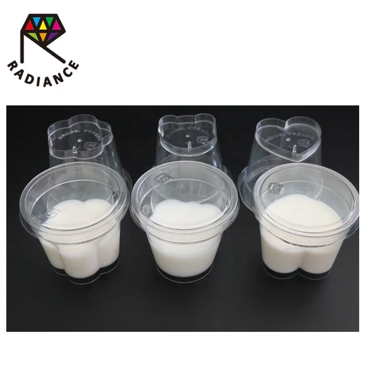 
Cute plastic pudding cup ice cream cup jelly cup with PET cap 