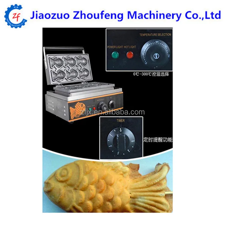 Commercial Korean snack fish cake machine Taiyaki oven grill fish shape cake waffle maker