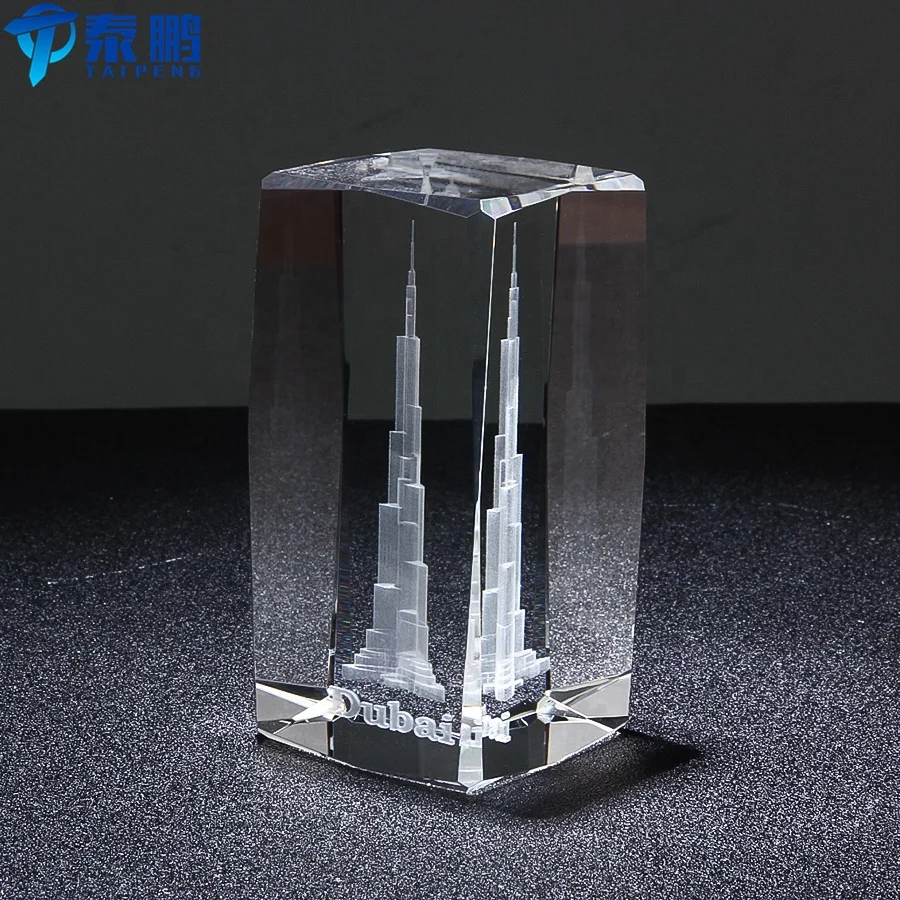 
Best 3D engraving Burj Khalifa Tower models as crystal gift 