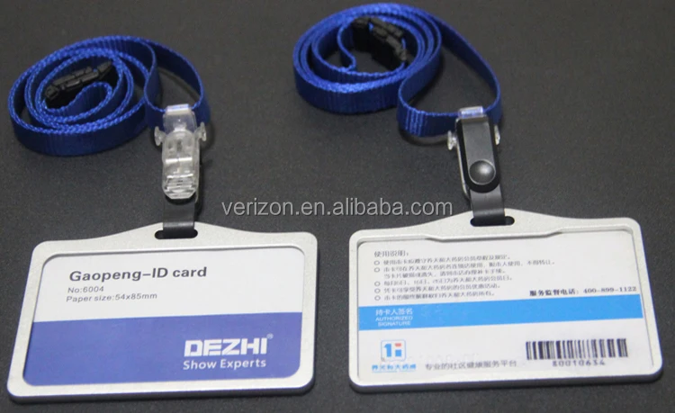 Genuine aluminium alloy ID Card Holder Vertical Strap Lanyard for Retractable Badge
