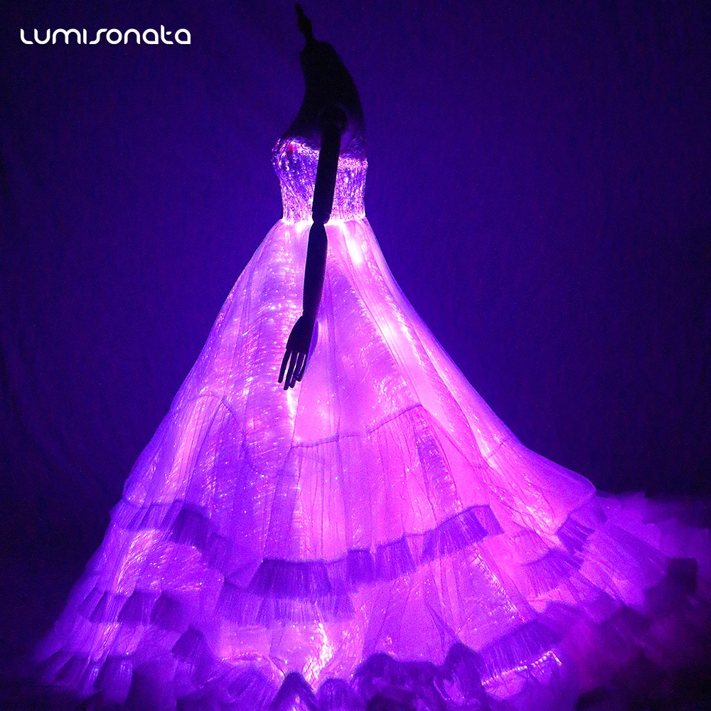 2018 Lumisonata Customized Luminous Wedding Dress Light up Prom Party
