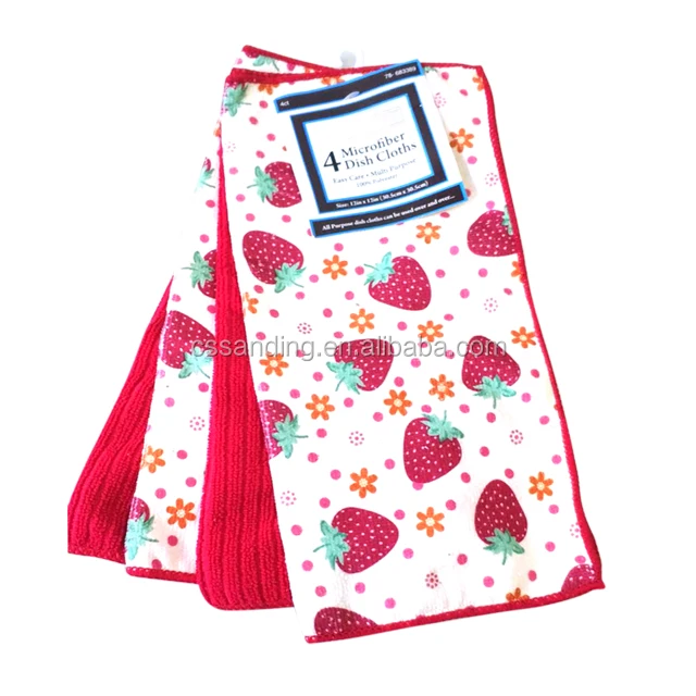 100% Polyester Sublimation Print Kitchen Cleaning Cloth Printed Kitchen Towel