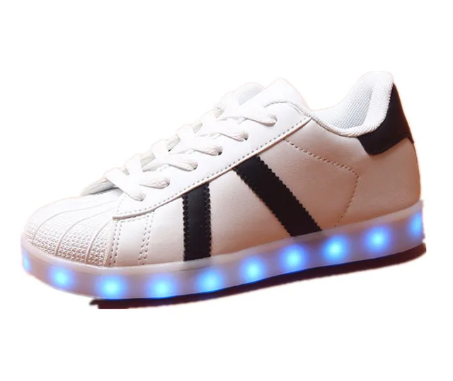 PU upper kids led light up shoes