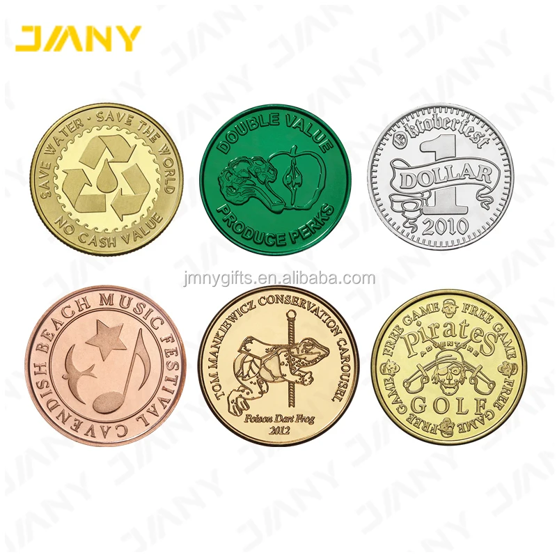 Metal Crafts Colored Aluminum Anodizing Cheap Custom Token Coins