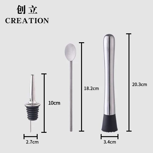  Factory Direct stainless steel bar tools cocktail shaker waiters corkscrew wine accessories