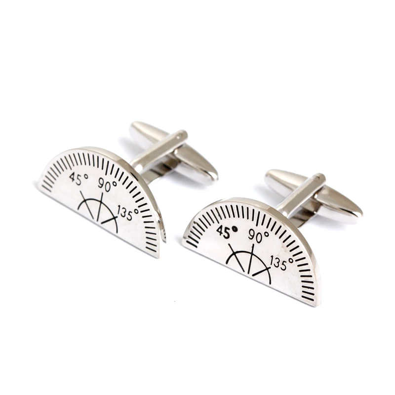 Protractor Cufflinks Engineer Architect Math Teacher Wedding Groom Valentines Day Gift