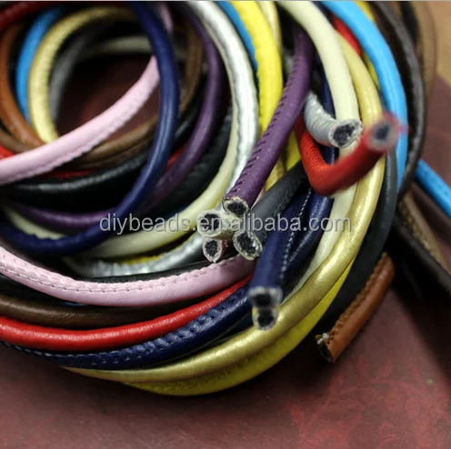Wholesale Round Sewing PU Leather Cord 6mm Jewelry Cords