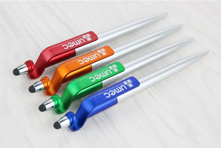 wholesale 3 in 1 multi function electronic gifts promotional gift mobile phone holder ball pen plastic stylus pen active