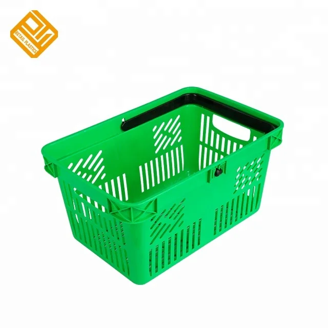 
Wholesale Retail Supermarket Grocery Plastic Single Handle Shopping Basket 