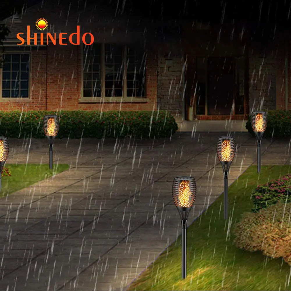 
Waterproof Three Modes 96LED Solar Fire Flickering Flame lamp Garden Torch Light 