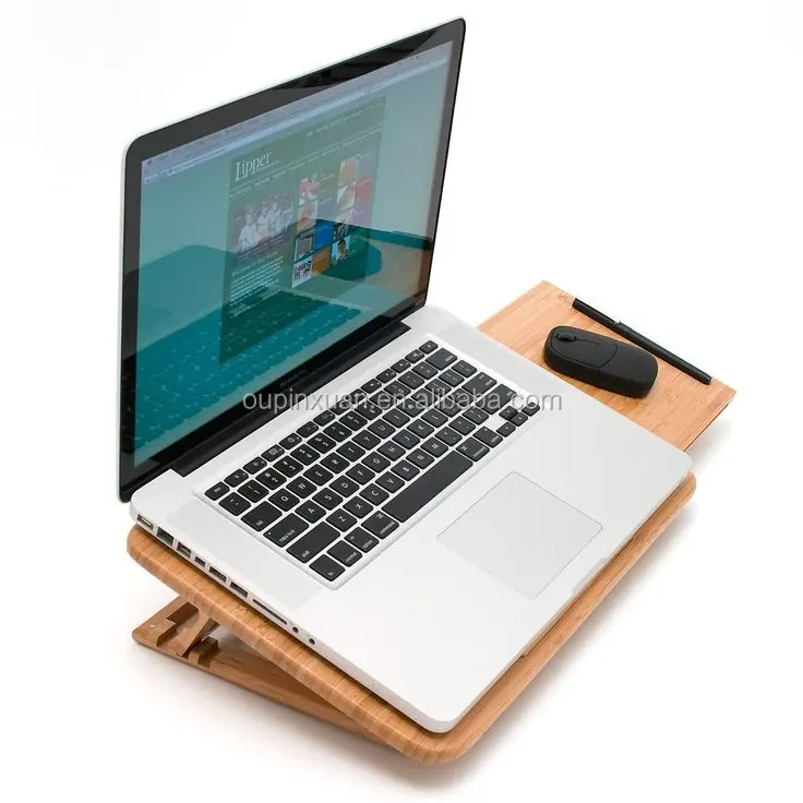 2015 new and original design Bamboo Expandable and Adjustable Laptop Stand folding laptop desk wholesale