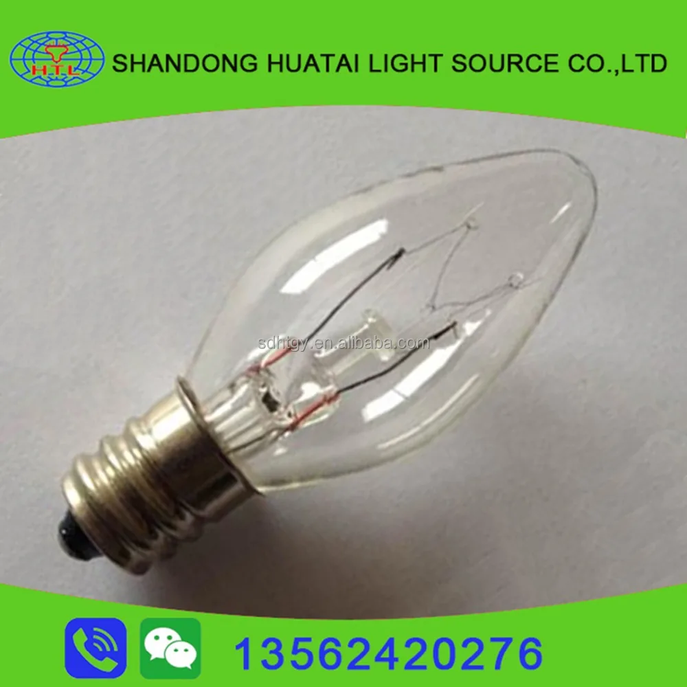 C7 glass lamp clear bulb  E12 5W 10W