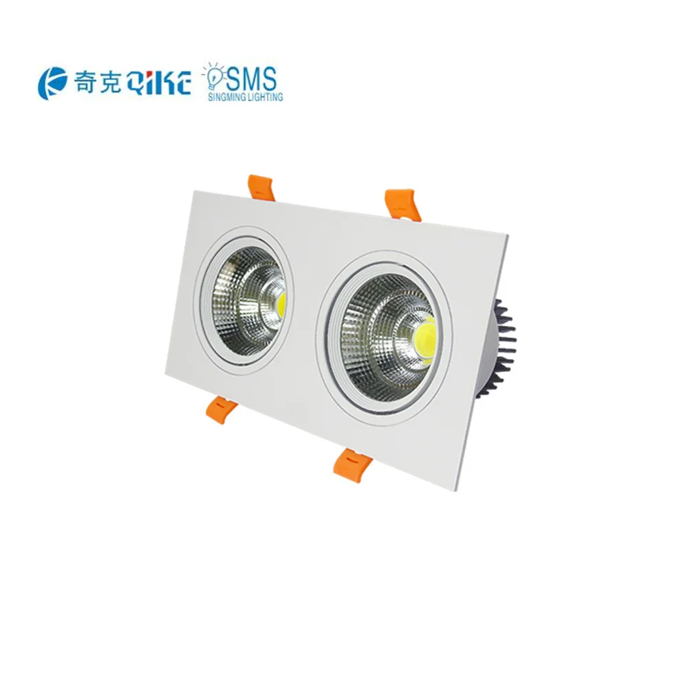 2 heads  7w 10w 12w 20w 30w 300-6500K ip65  LED COB Double Downlight