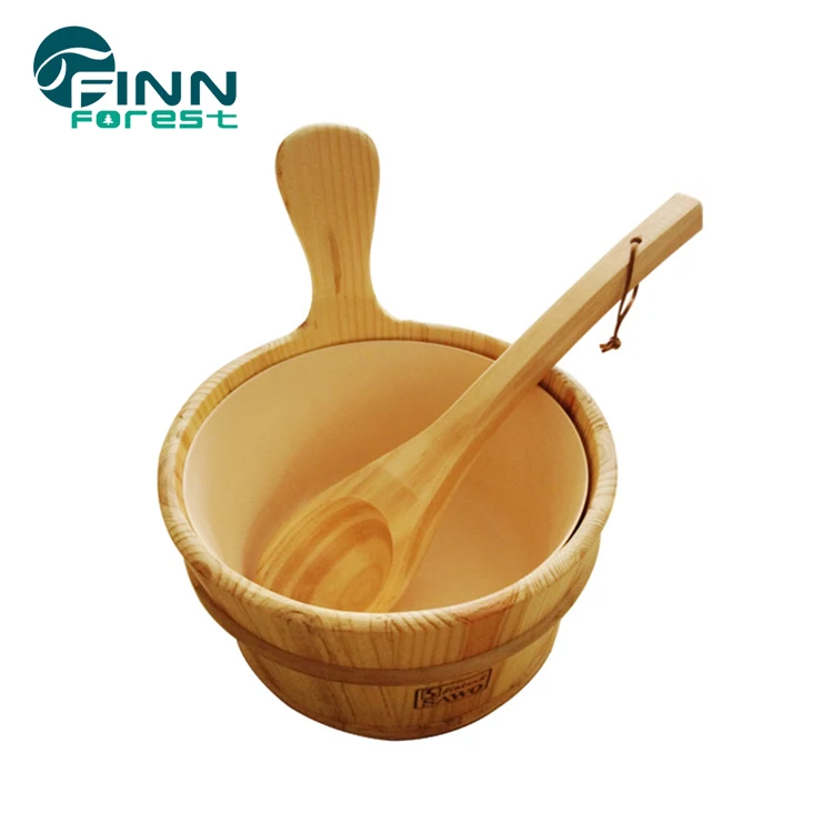 Sauna water bucket, sauna bath bucket and ladle