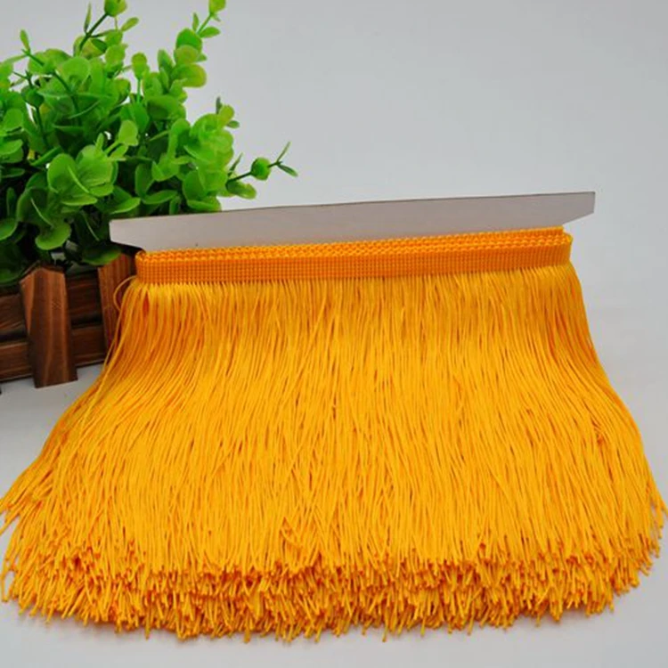 Wholesale More Colors 15CM Polyester Silk Fringe Trimming two way color tassel fringe for dances dress fringe
