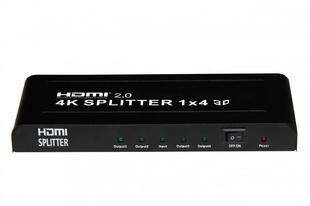 2.0 HDMI сплиттер 1х4 3D разрешение 3840х2160/60P