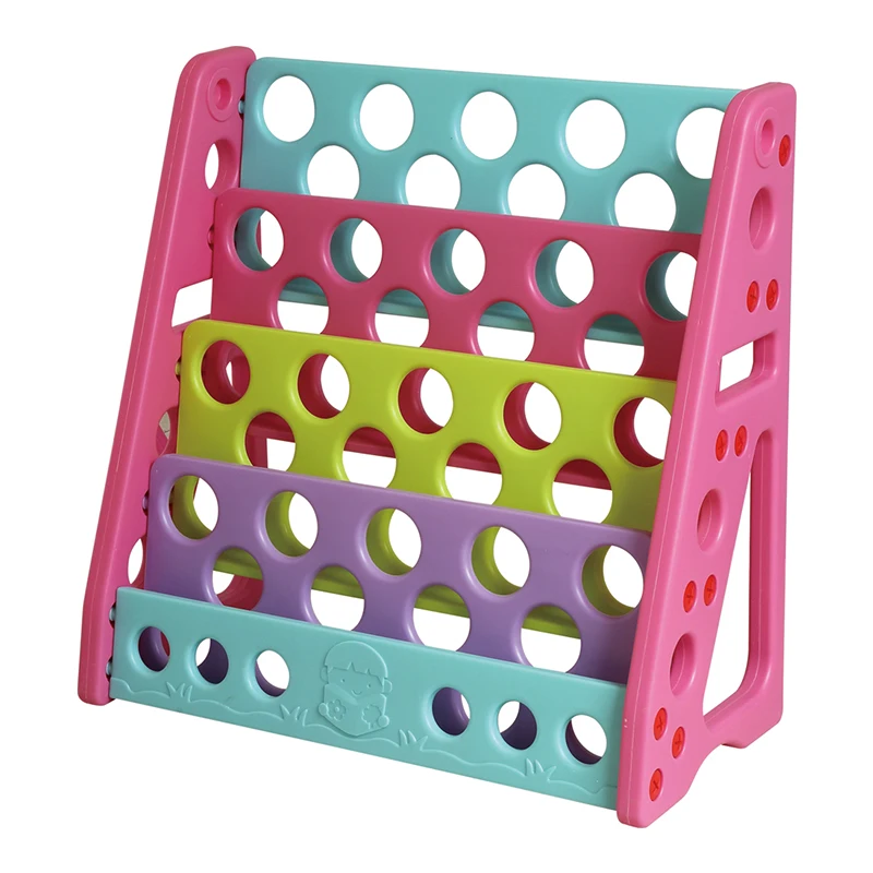 Hdpe Plastic Lovely Portable Colorful Study Kids Book Shelf
