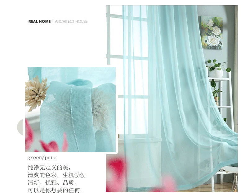 All Our Website Selling by Ready Stock Factory Supply Natural Style Linen Voile Window Scarf Curtain fabric