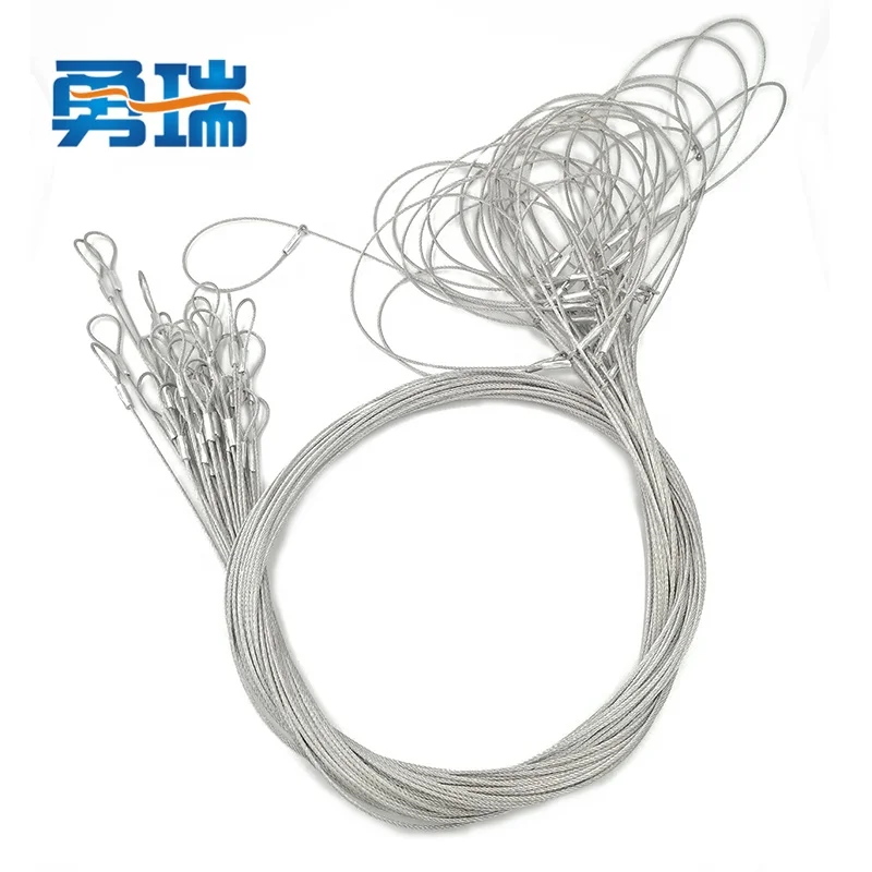 Adjustable stainless steel wire keychain cable key ring oem wire loop